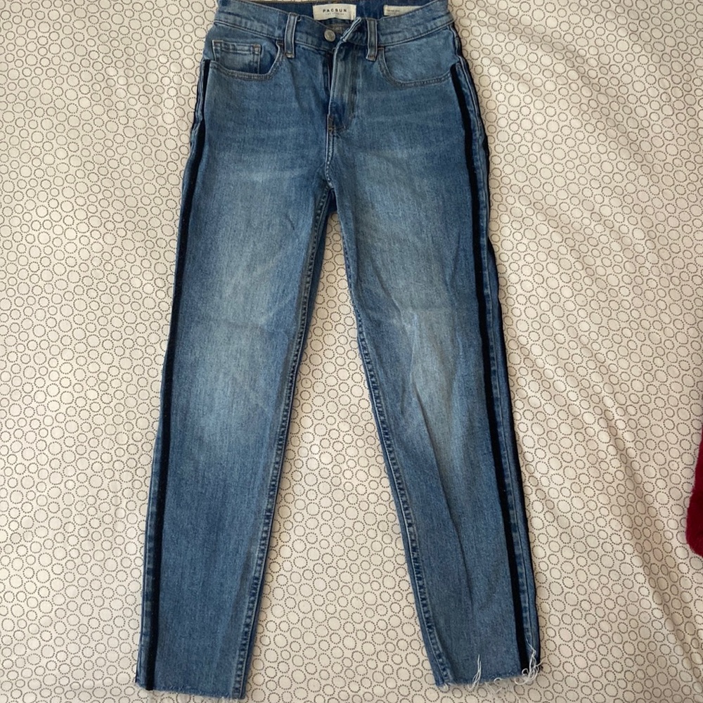 pacsun vintage icon black striped jeans